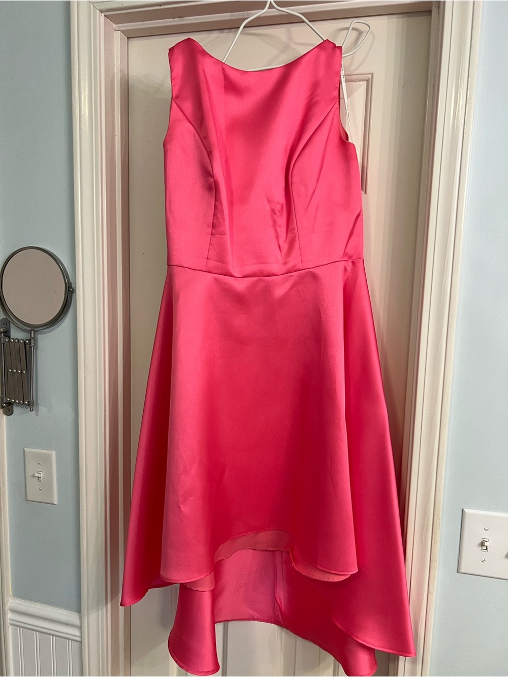 ALFRED SUNG‎ Hot Pink High-Low Satin Dress